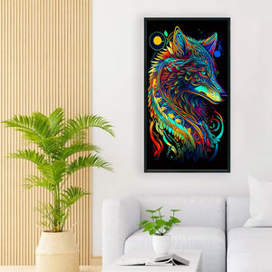 Color Wolf 40*70CM(Canvas) Full Round Drill Diamond Painting