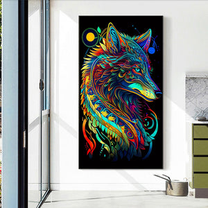 Color Wolf 40*70CM(Canvas) Full Round Drill Diamond Painting