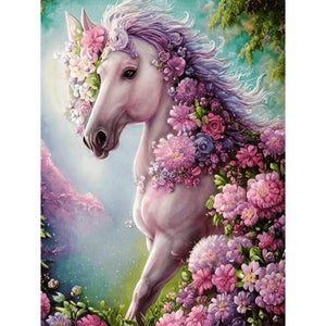 Flower Horse 40*50CM(Canvas) Full Round Drill Diamond Painting
