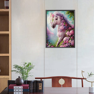 Flower Horse 40*50CM(Canvas) Full Round Drill Diamond Painting