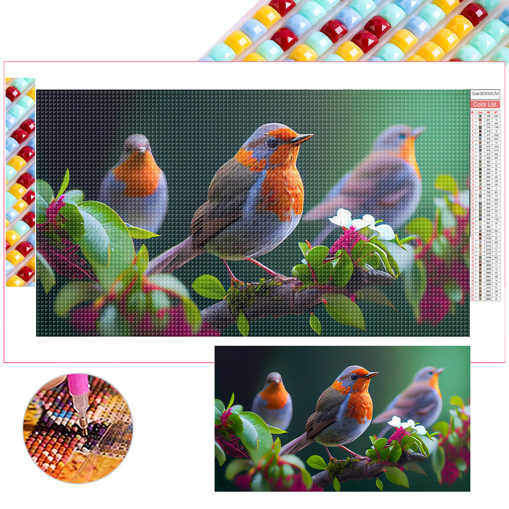 Robin 70*40CM(Picture) Full Square Drill Diamond Painting