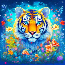 Load image into Gallery viewer, Serious Tiger 30*30CM(Canvas) Full Round Drill Diamond Painting
