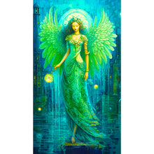 Load image into Gallery viewer, Green Angel Girl 40*70CM(Canvas) Full Round Drill Diamond Painting
