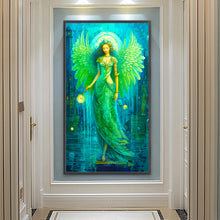 Load image into Gallery viewer, Green Angel Girl 40*70CM(Canvas) Full Round Drill Diamond Painting
