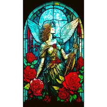 Load image into Gallery viewer, Glass Painting Warrior Angel Girl 40*70CM(Canvas) Full Round Drill Diamond Painting
