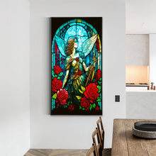 Load image into Gallery viewer, Glass Painting Warrior Angel Girl 40*70CM(Canvas) Full Round Drill Diamond Painting
