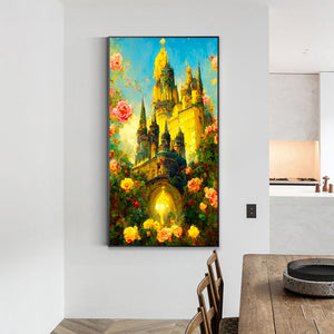 Rose Castle 40*70CM(Canvas) Full Round Drill Diamond Painting