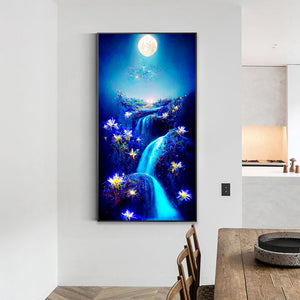 Cliff Night View 40*70CM(Canvas) Full Round Drill Diamond Painting