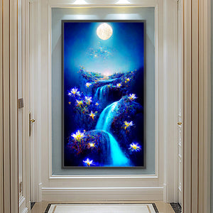 Cliff Night View 40*70CM(Canvas) Full Round Drill Diamond Painting