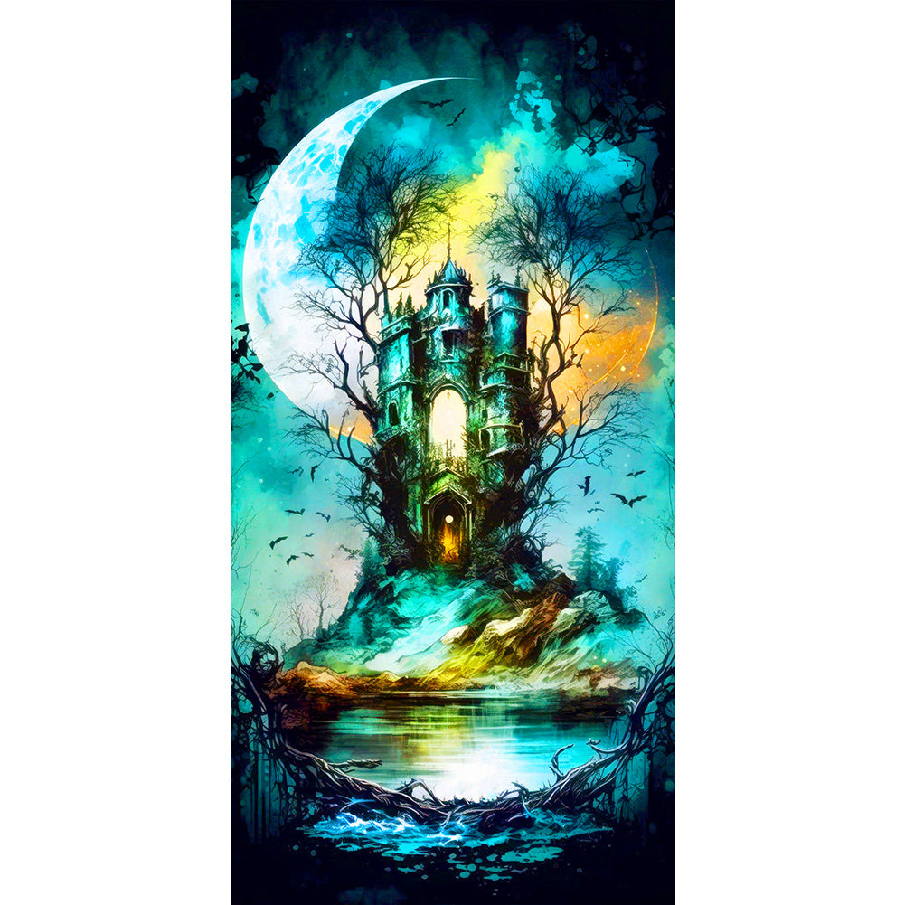 Halloween Castle 40*80CM(Canvas) Full Round Drill Diamond Painting