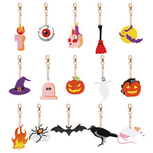 Load image into Gallery viewer, DIY Keychain Supplies Halloween 15pcs Full Drill Diamonds Pendants Gift for Kids
