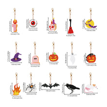 Load image into Gallery viewer, DIY Keychain Supplies Halloween 15pcs Full Drill Diamonds Pendants Gift for Kids
