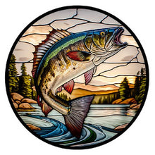 Load image into Gallery viewer, Round Plate Glass Painting - Fish 30*30CM(Canvas) Full Round Drill Diamond Painting
