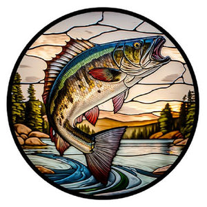 Round Plate Glass Painting - Fish 30*30CM(Canvas) Full Round Drill Diamond Painting