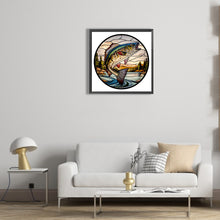 Load image into Gallery viewer, Round Plate Glass Painting - Fish 30*30CM(Canvas) Full Round Drill Diamond Painting
