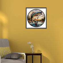 Load image into Gallery viewer, Round Plate Glass Painting - Fish 30*30CM(Canvas) Full Round Drill Diamond Painting
