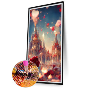 Rose Castle 40*80CM(Picture) Full Square Drill Diamond Painting