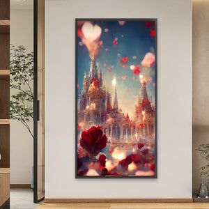 Rose Castle 40*80CM(Picture) Full Square Drill Diamond Painting