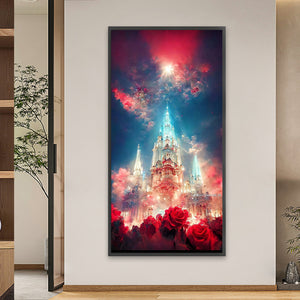 Rose Castle 40*80CM(Picture) Full Square Drill Diamond Painting