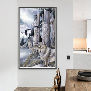 Wolf And Eagle 60*100CM(Picture) Full Square Drill Diamond Painting