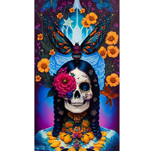 Load image into Gallery viewer, Flower Skull 40*70CM(Canvas) Full Round Drill Diamond Painting
