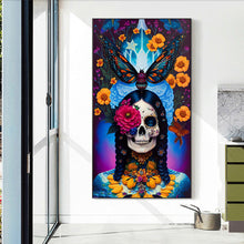 Load image into Gallery viewer, Flower Skull 40*70CM(Canvas) Full Round Drill Diamond Painting
