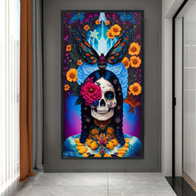 Load image into Gallery viewer, Flower Skull 40*70CM(Canvas) Full Round Drill Diamond Painting
