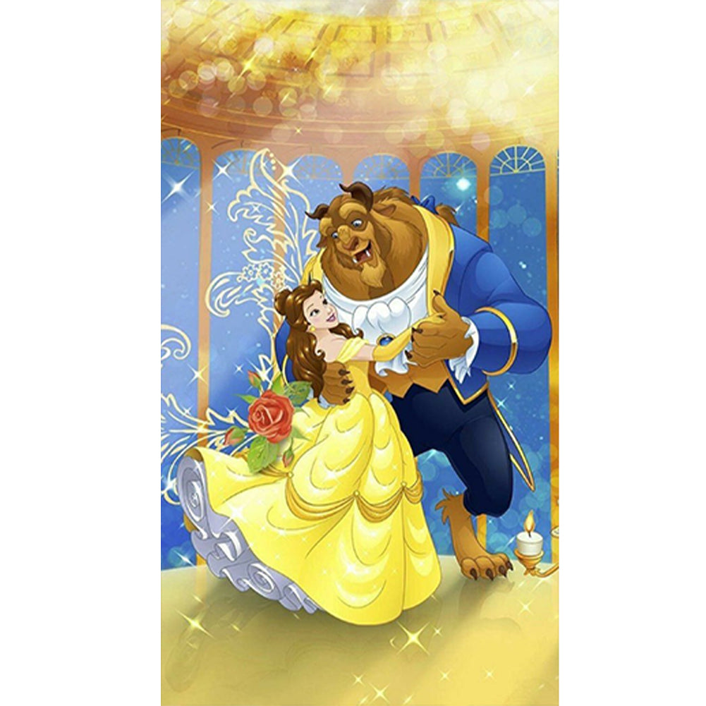 Beauty And The Beast 40*70CM(Canvas) Full Round Drill Diamond Painting