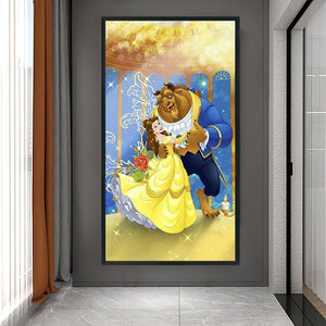 Beauty And The Beast 40*70CM(Canvas) Full Round Drill Diamond Painting