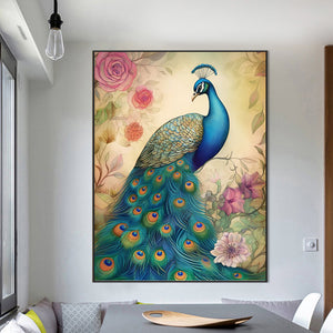 Peacock 60*80CM(Canvas) Full Round Drill Diamond Painting