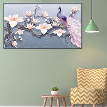 Load image into Gallery viewer, Peacock On Branch 70*40CM(Canvas) Full Round Drill Diamond Painting
