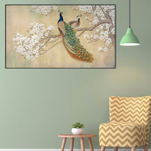 Load image into Gallery viewer, Peacock On Branch 70*40CM(Canvas) Full Round Drill Diamond Painting
