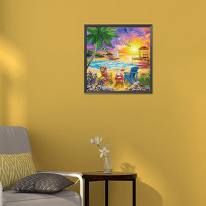 Summer Beach 30*30CM(Canvas) Partial Special Shaped Drill Diamond Painting