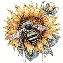 Load image into Gallery viewer, Sunflower Bee 30*30CM(Canvas) Partial Special Shaped Drill Diamond Painting
