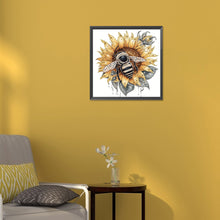 Load image into Gallery viewer, Sunflower Bee 30*30CM(Canvas) Partial Special Shaped Drill Diamond Painting
