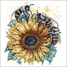 Load image into Gallery viewer, Sunflower Bee 30*30CM(Canvas) Partial Special Shaped Drill Diamond Painting
