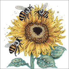 Load image into Gallery viewer, Sunflower Bee 30*30CM(Canvas) Partial Special Shaped Drill Diamond Painting
