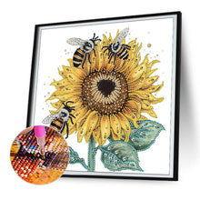 Load image into Gallery viewer, Sunflower Bee 30*30CM(Canvas) Partial Special Shaped Drill Diamond Painting
