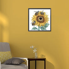 Load image into Gallery viewer, Sunflower Bee 30*30CM(Canvas) Partial Special Shaped Drill Diamond Painting
