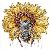 Load image into Gallery viewer, Sunflower Bee 30*30CM(Canvas) Partial Special Shaped Drill Diamond Painting
