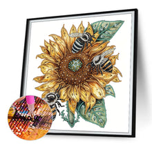 Load image into Gallery viewer, Sunflower Bee 30*30CM(Canvas) Partial Special Shaped Drill Diamond Painting
