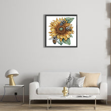 Load image into Gallery viewer, Sunflower Bee 30*30CM(Canvas) Partial Special Shaped Drill Diamond Painting
