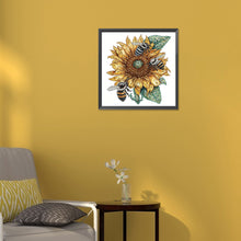 Load image into Gallery viewer, Sunflower Bee 30*30CM(Canvas) Partial Special Shaped Drill Diamond Painting
