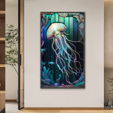 Load image into Gallery viewer, Jellyfish Glass Painting 40*70CM(Picture) Full Square Drill Diamond Painting
