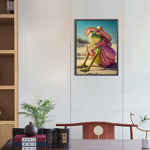 Frog On Vacation 30*40CM(Canvas) Full Round Drill Diamond Painting