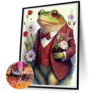 Frog Prince In Dress 30*40CM(Canvas) Full Round Drill Diamond Painting