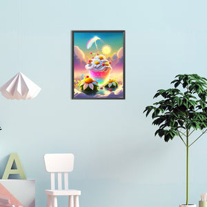 Dreamy Rainbow Ice Cream 30*40CM(Canvas) Full Round Drill Diamond Painting