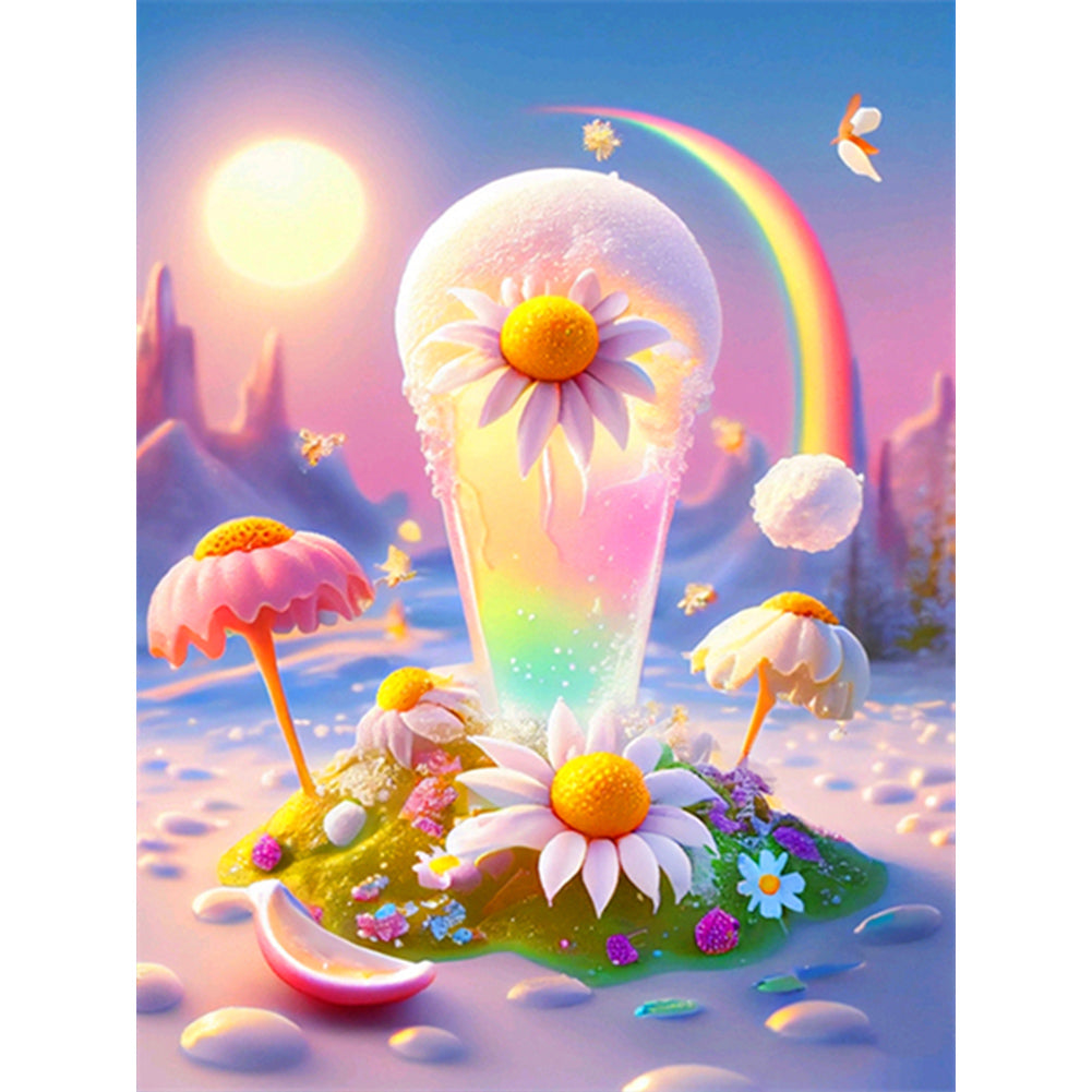 Dreamy Rainbow Ice Cream 30*40CM(Canvas) Full Round Drill Diamond Painting