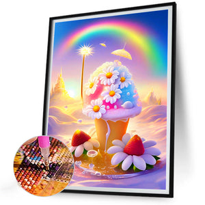 Dreamy Rainbow Ice Cream 30*40CM(Canvas) Full Round Drill Diamond Painting