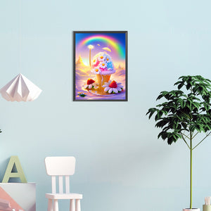 Dreamy Rainbow Ice Cream 30*40CM(Canvas) Full Round Drill Diamond Painting